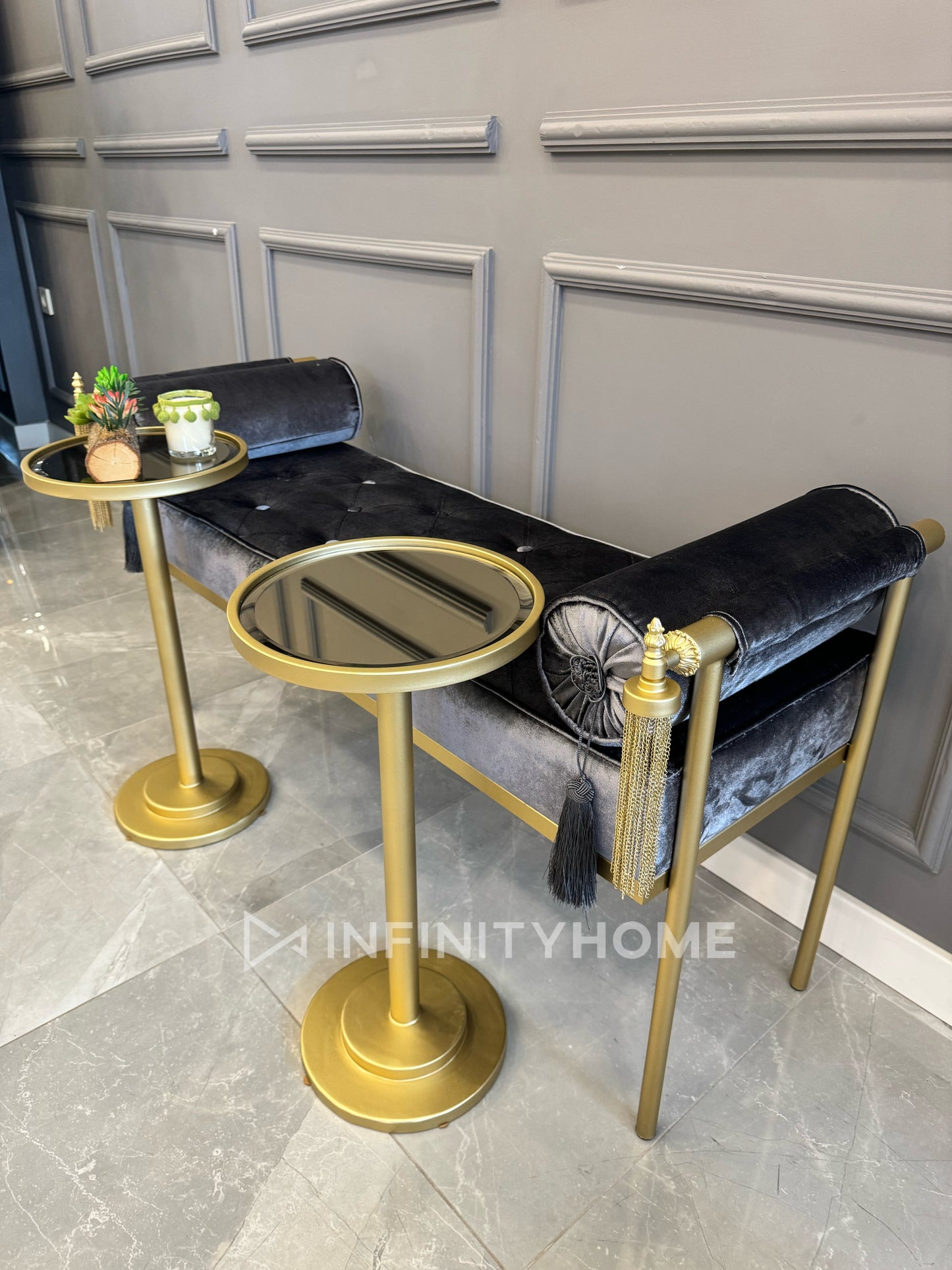 Infinity Kahve Sehpası - Mat Gold