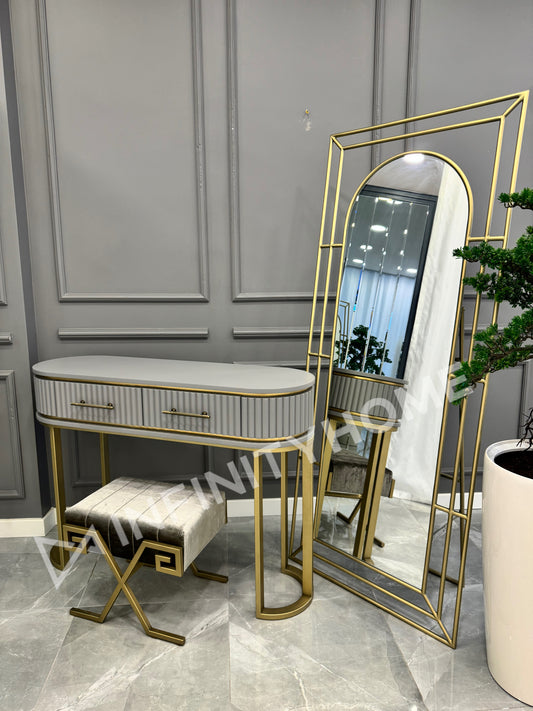 Oval Lake Çift Sıralı Dresuar - Eskitme Gold