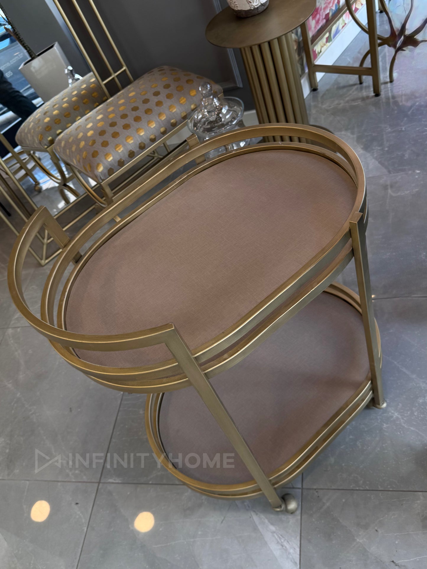 Eskitme Gold Servis Arabası