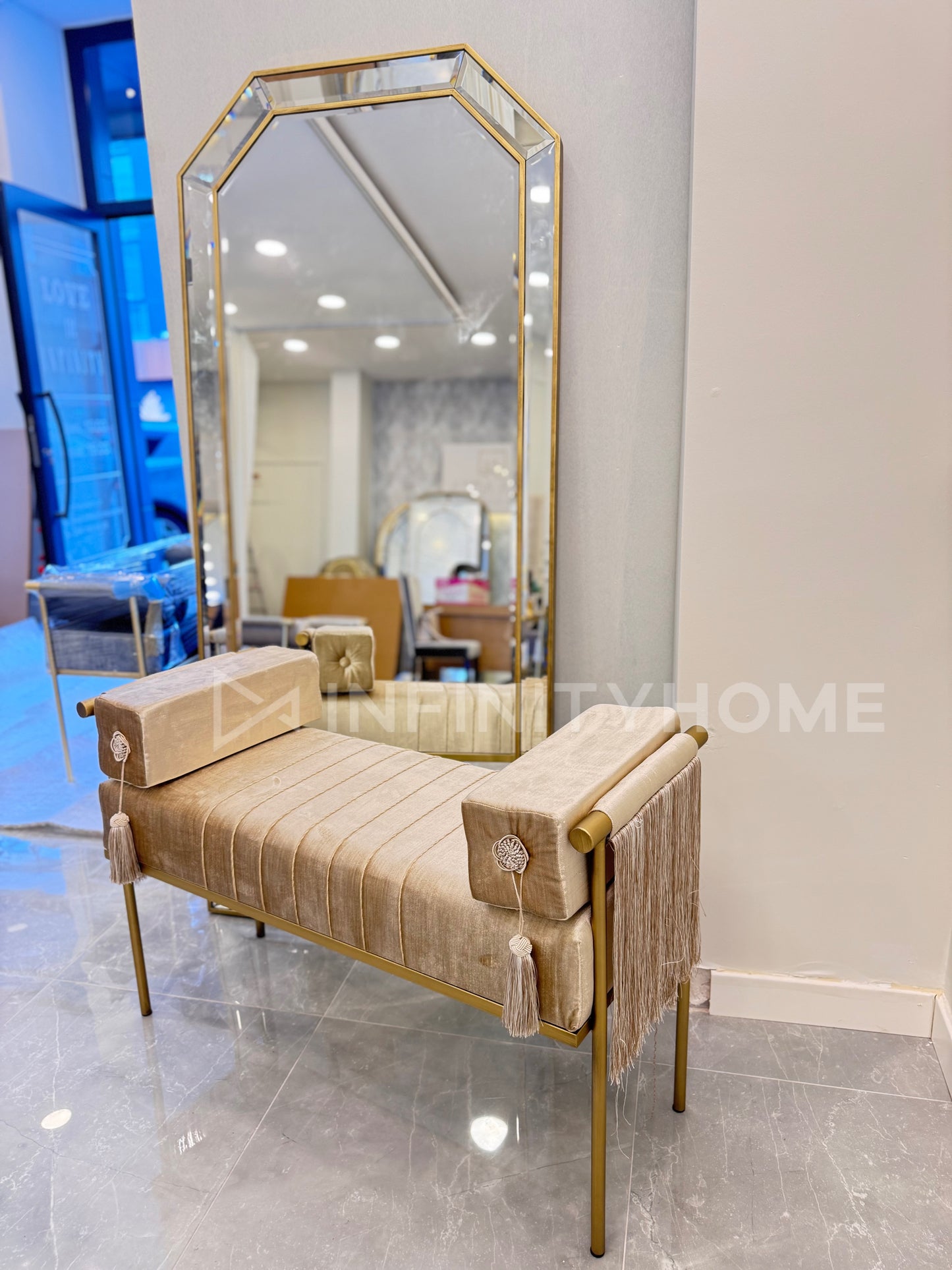 Safir Ayna - Lake Eskitme Gold Cila