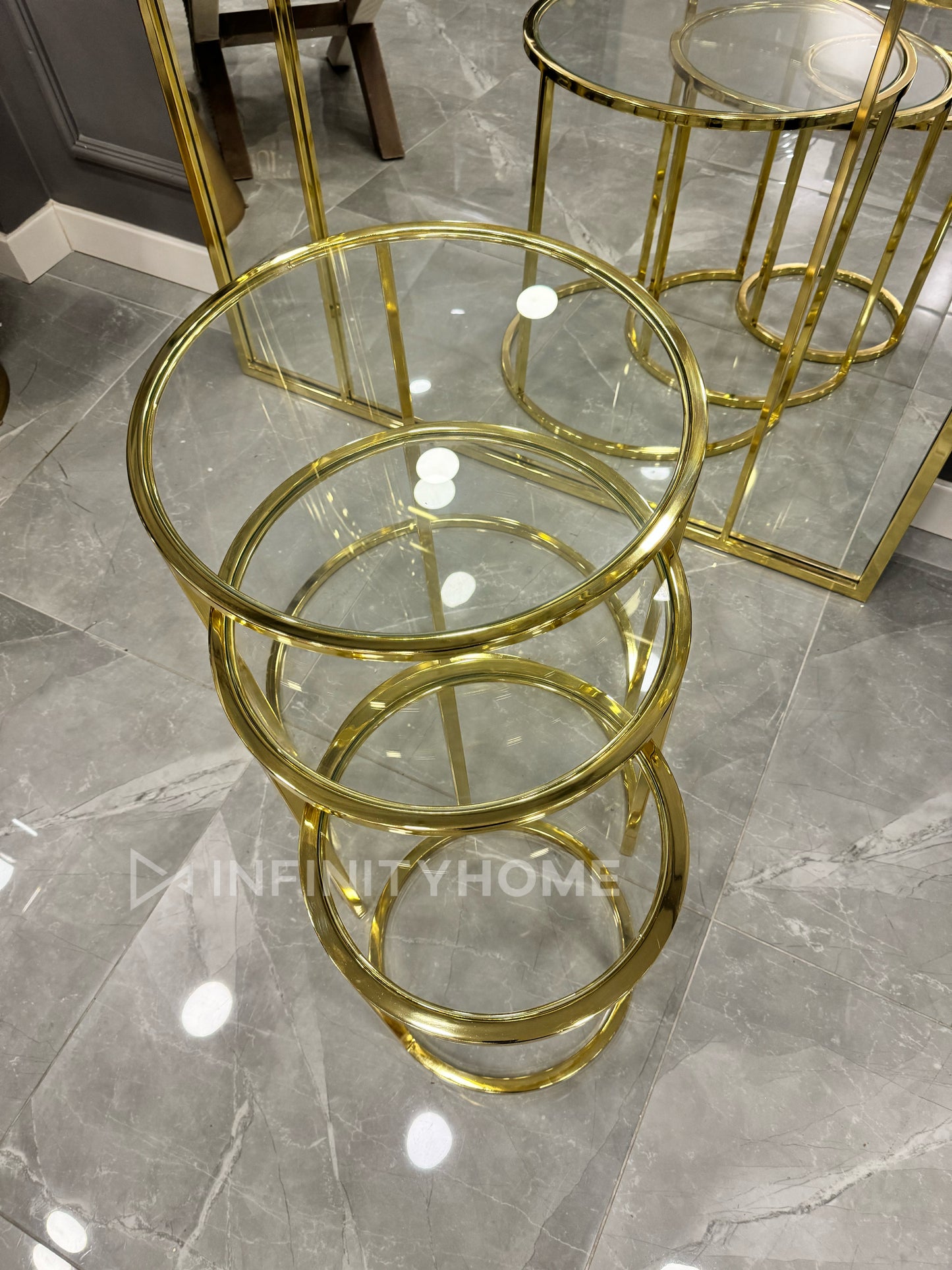 Düz Model 3lü Gold Zigon Seti