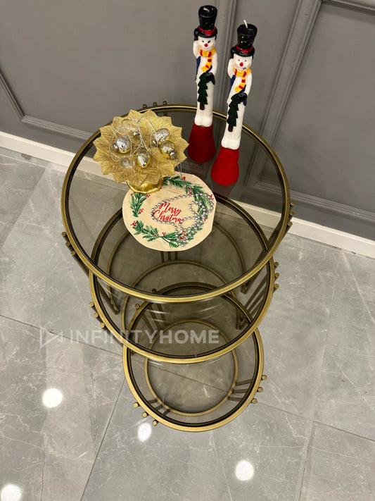 İnce Çubuklu 3lü Eskitme Gold Zigon Seti