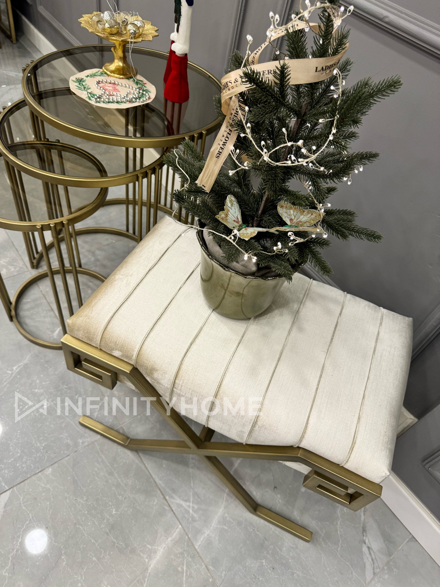 Yunan Puf - Eskitme Gold