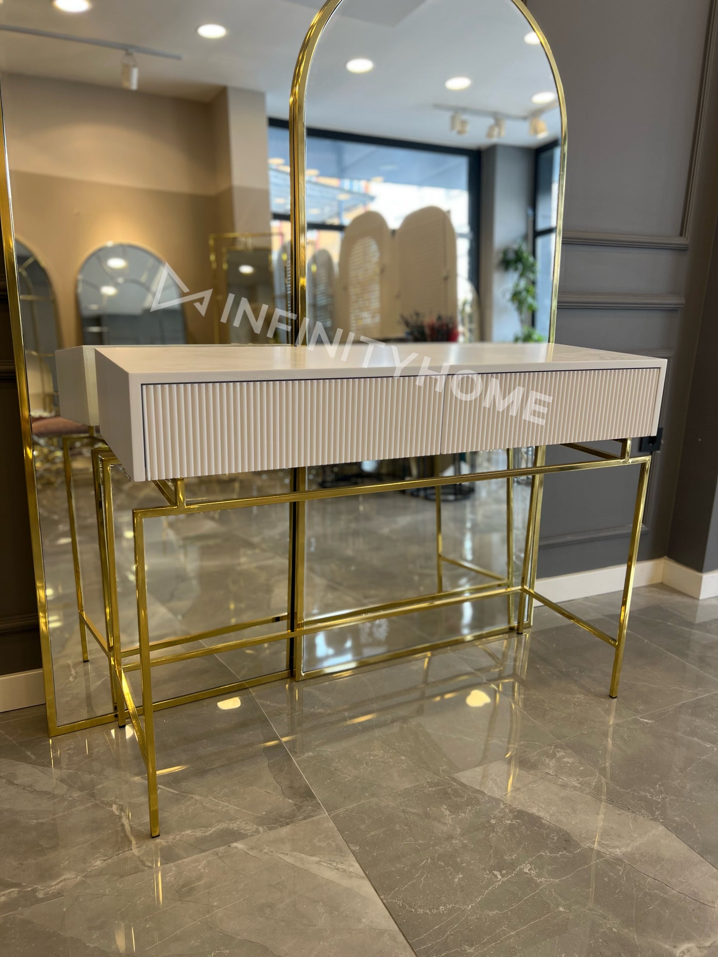 DİK Gold / Beyaz Lake Dresuar - Eskitme Gold (Kopya)