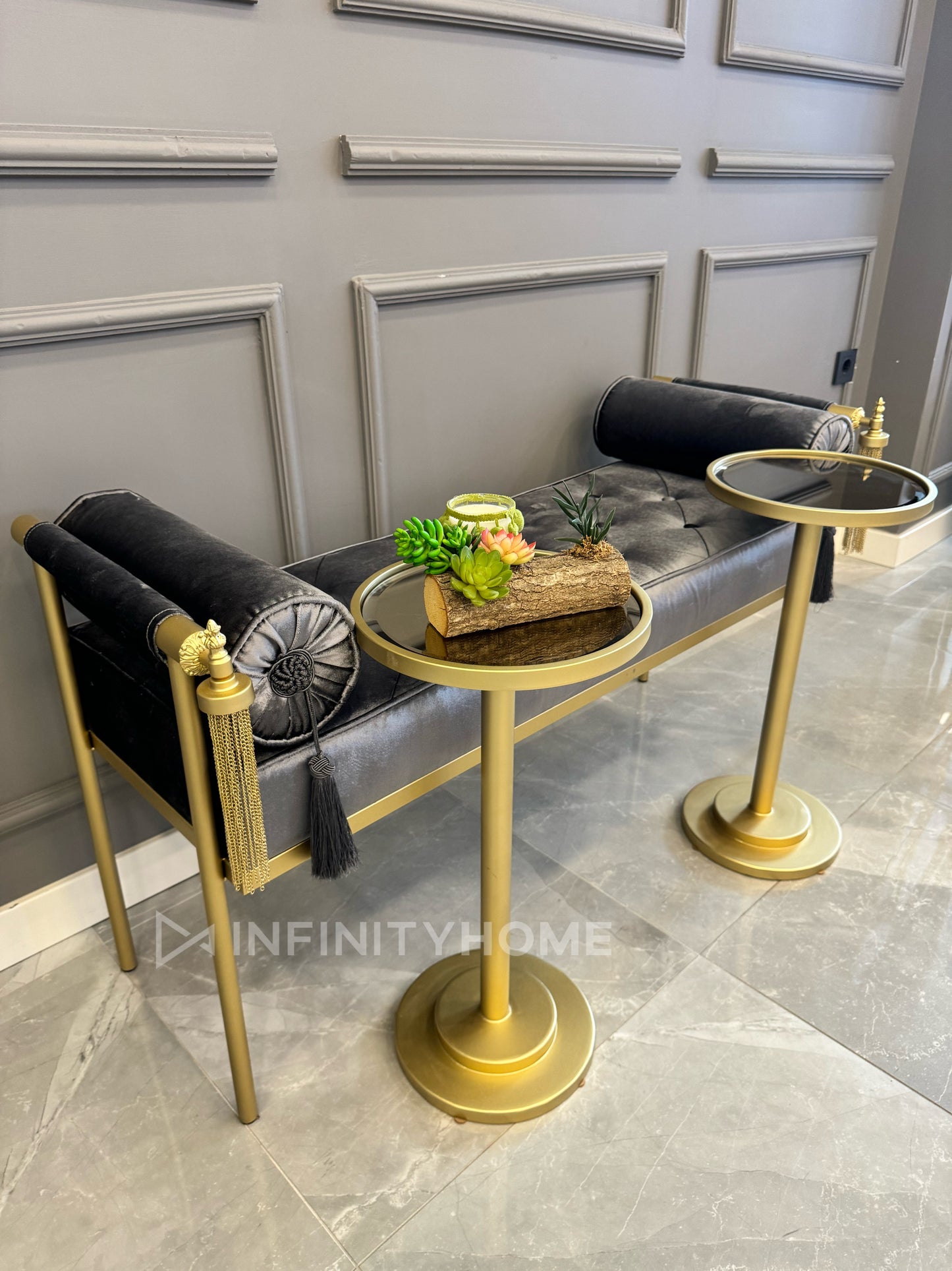 Infinity Kahve Sehpası - Mat Gold