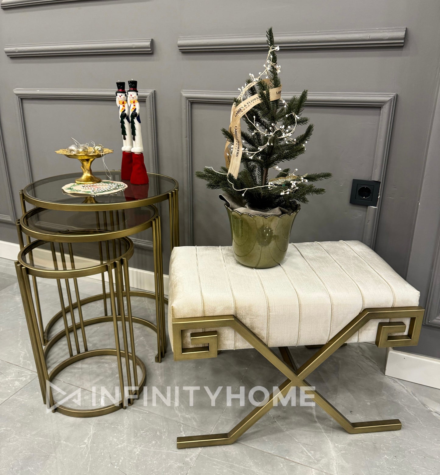 İnce Çubuklu 3lü Eskitme Gold Zigon Seti